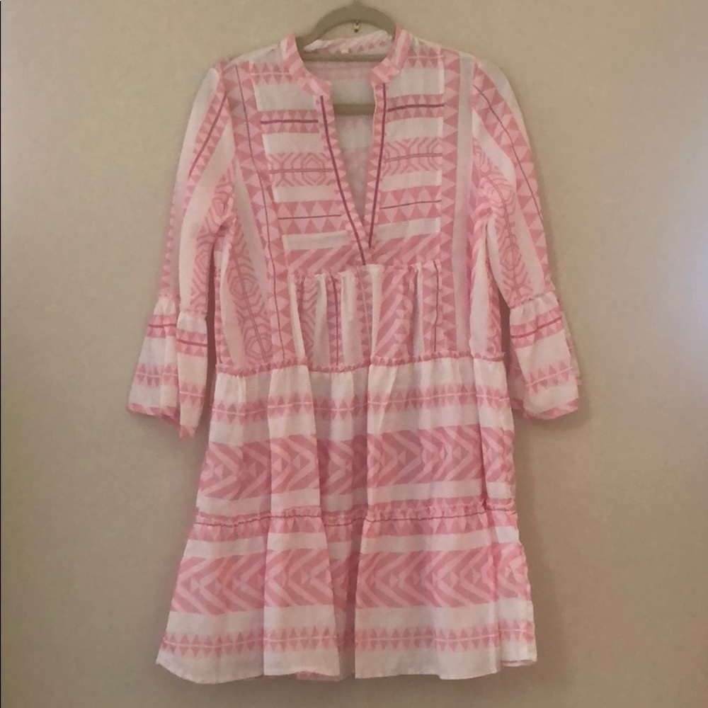 Pink and white dress